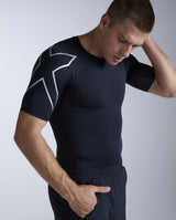 Core Compression Short Sleeve, Black/Silver