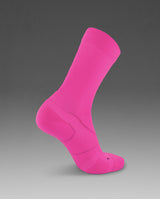 Vectr Light Cushion Crew Socks, Fuchsia/Black
