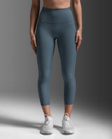 Form Stash Hi-Rise Compression 7/8 Tights, Dark Sage/Dark Sage