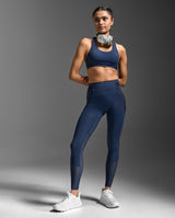 Aero Mesh Hi-Rise Compression Tights, Midnight/Midnight Reflective