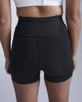 Aero Mesh Hi-Rise Compression 4 Inch Shorts, Black/Silver Reflective