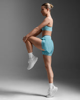 Aero Hi-Rise 2-In-1 3 Inch Shorts, Retro Blue/Retro Blue Reflective