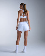 Aero Hi-Rise 2-In-1 3 Inch Shorts, White/Silver Reflective