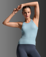 Fluid Modal Ribbed Tank, Chambray/White