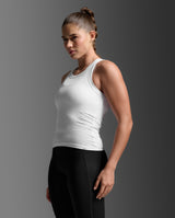Fluid Modal Ribbed Tank, White/White