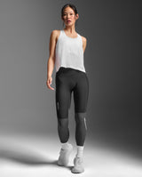 Light Speed React Crop Singlet, White/Silver Reflective