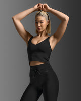 Fluid Longline Bra, Black/Black