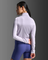 Flex Crop 1/2 Zip Long Sleeve, Virtual Violet/Virtual Violet