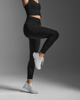 Flex Hi-Rise Drawcord Tights, Black/Black
