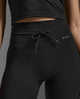 Flex Hi-Rise Drawcord Tights, Black/Black