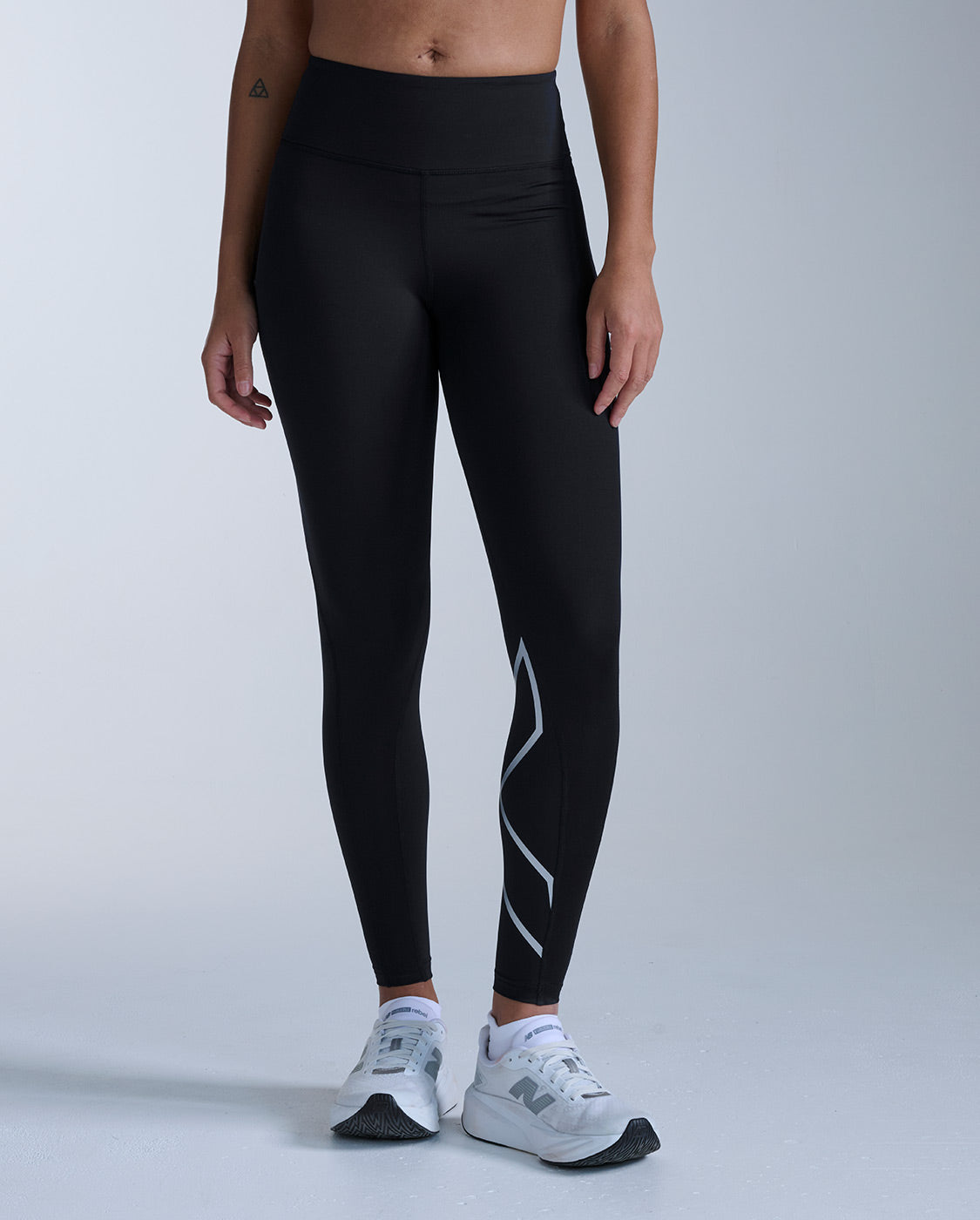 Core Hi-Rise Compression Tights, Black/Silver