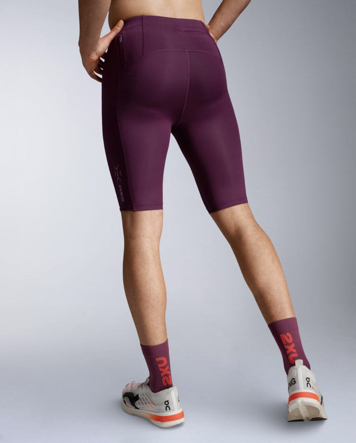 Light Speed Compression Shorts, Sangria/Sangria Reflective