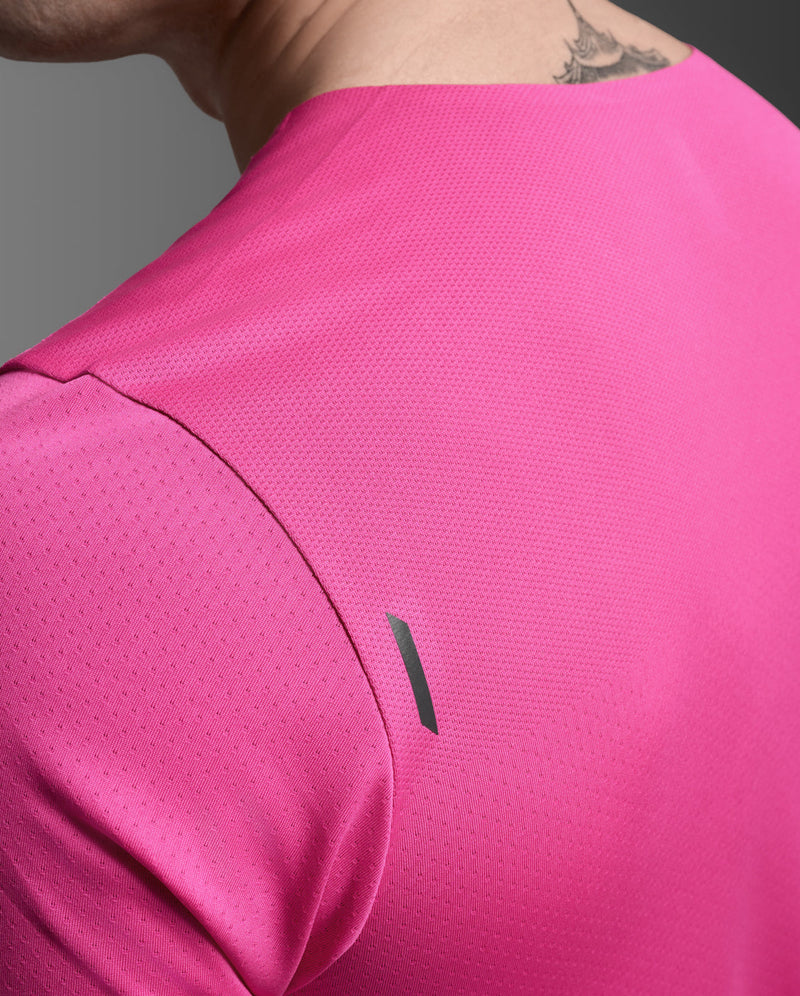 Light Speed Tech Tee, Fuchsia/Black Reflective