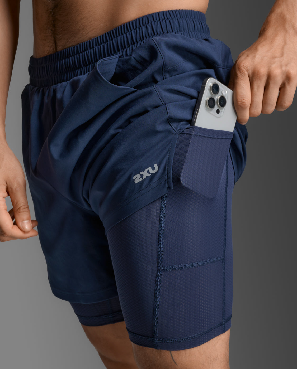 Aero Mesh 2-In-1 5 Inch Shorts, Midnight/Silver Reflective