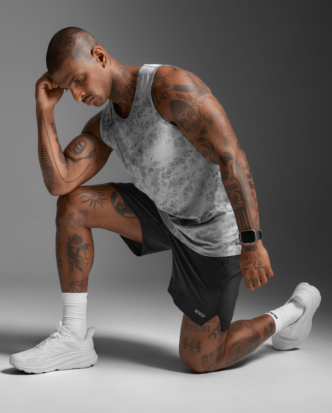 Aero Mesh Tank, Weathervane Marble/Black Reflective