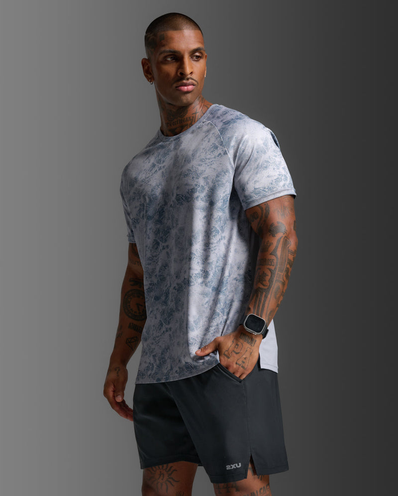 Aero Mesh Tee, Weathervane Marble/Black Reflective