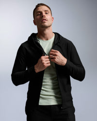 Signature Zip Through Hoodie, Black/Black
