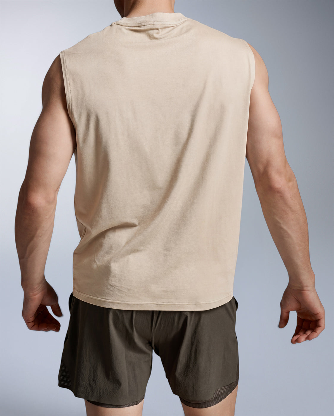 Motion Oversized Tencel Tank, Chalk/Chalk