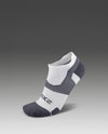 VECTR LIGHT CUSHION NO SHOW SOCKS - WHITE/GREY