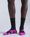 Vectr Light Cushion Crew Socks - BLACK/FUCHSIA