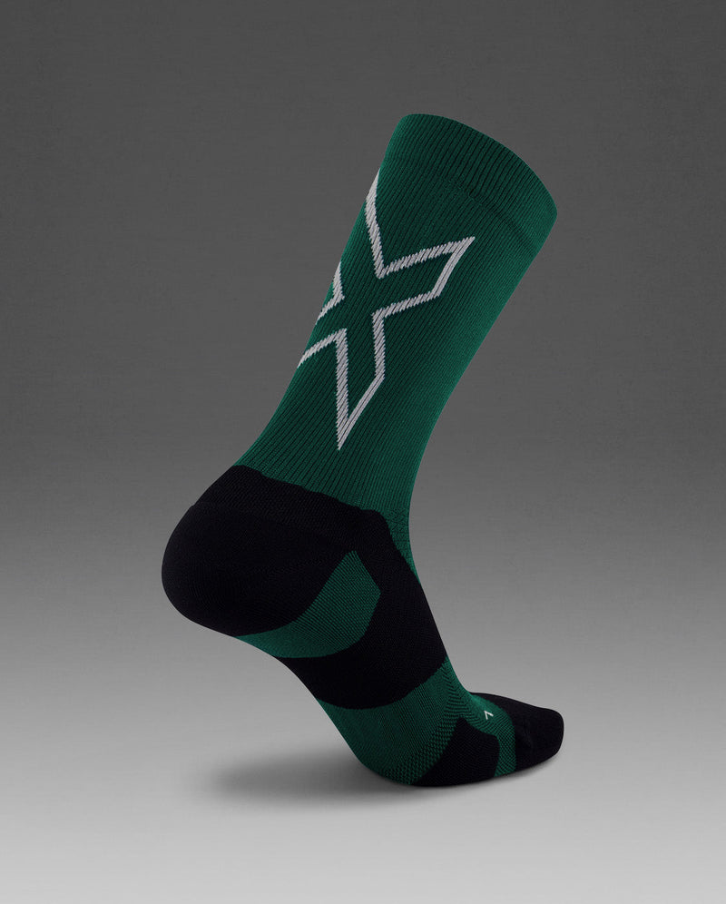 Vectr Light Cushion Crew Socks, Dark Moss/White