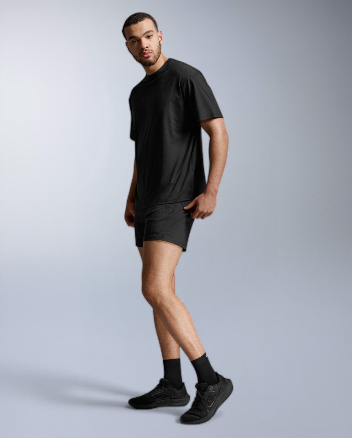 Motion Oversized Tencel Tee, Black/Black