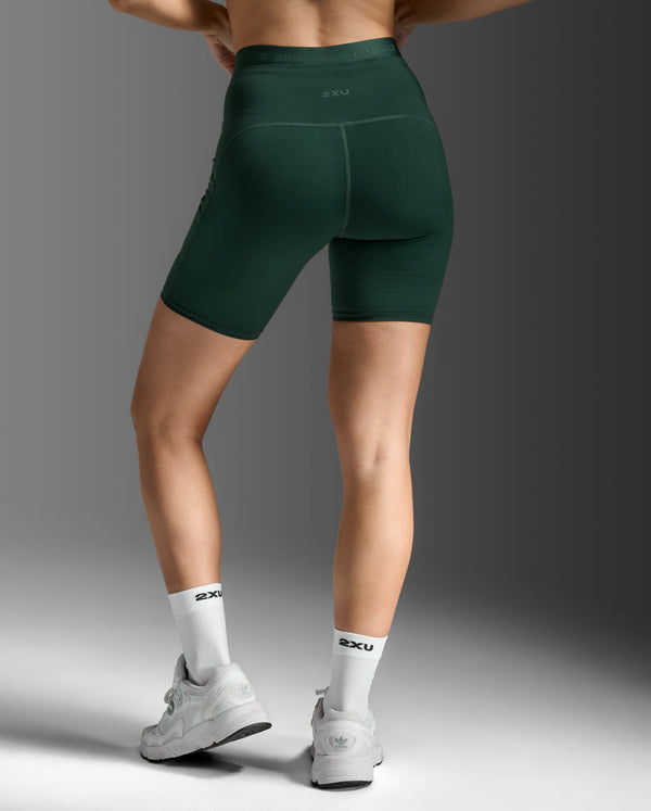 Form Stash Hi-Rise Bike Shorts, Ever Green/Ever Green