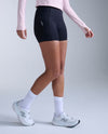 Aero Mesh Hi-Rise Compression 4 Inch Shorts - BLACK/SILVER REFLECTIVE