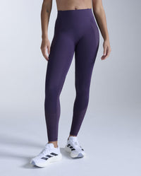 Aero Mesh Hi-Rise Compression Tights, Velvet Purple/Purple Reflective