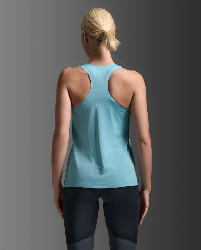 Light Speed Tech Singlet, Retro Blue/Retro Blue Reflective