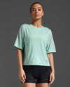 Motion Sport Mesh Tee - Aqua/White