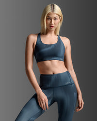 Form Strappy Low Impact Bra, Dark Sage Glass/Dark Sage
