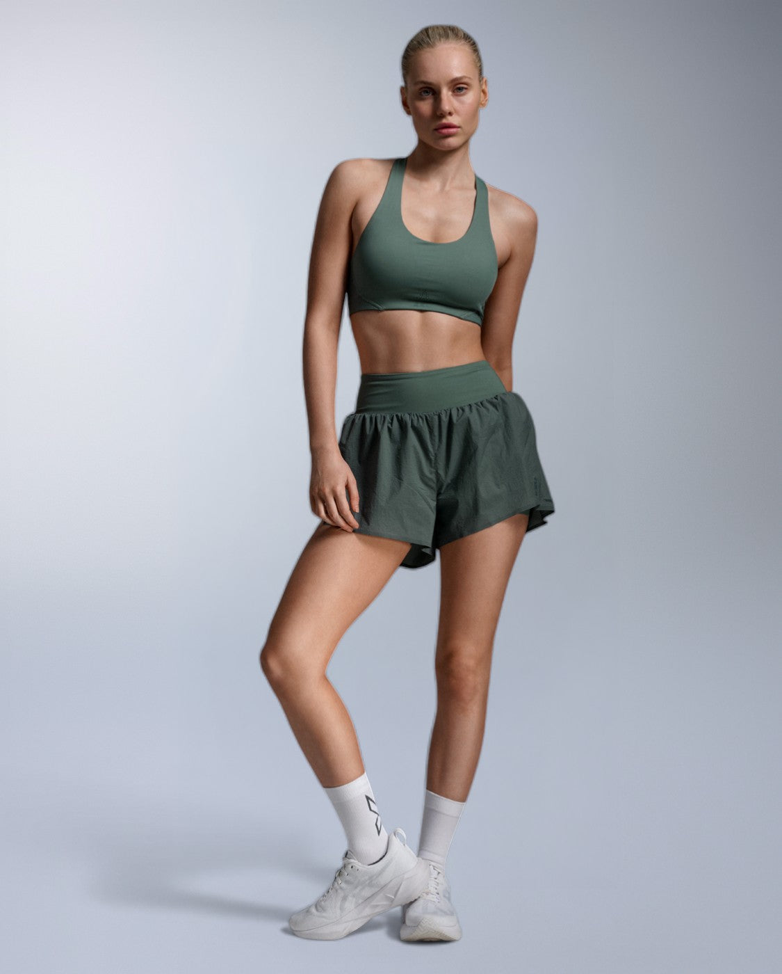 Aero Mesh Medium Impact Bra, Olive Leaf/Olive Leaf Reflective