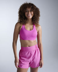 Aero Mesh Medium Impact Bra, Rose Violet/Rose Reflective