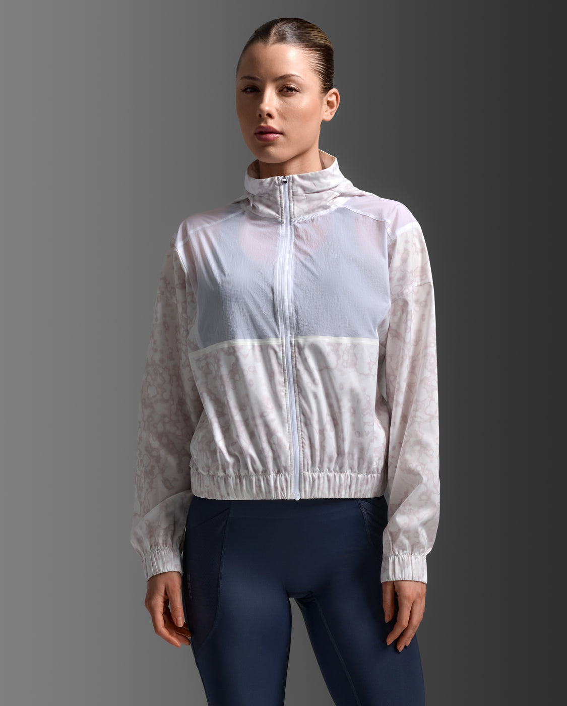 Aero Sheer Windbreaker, White Breccia/White Reflective
