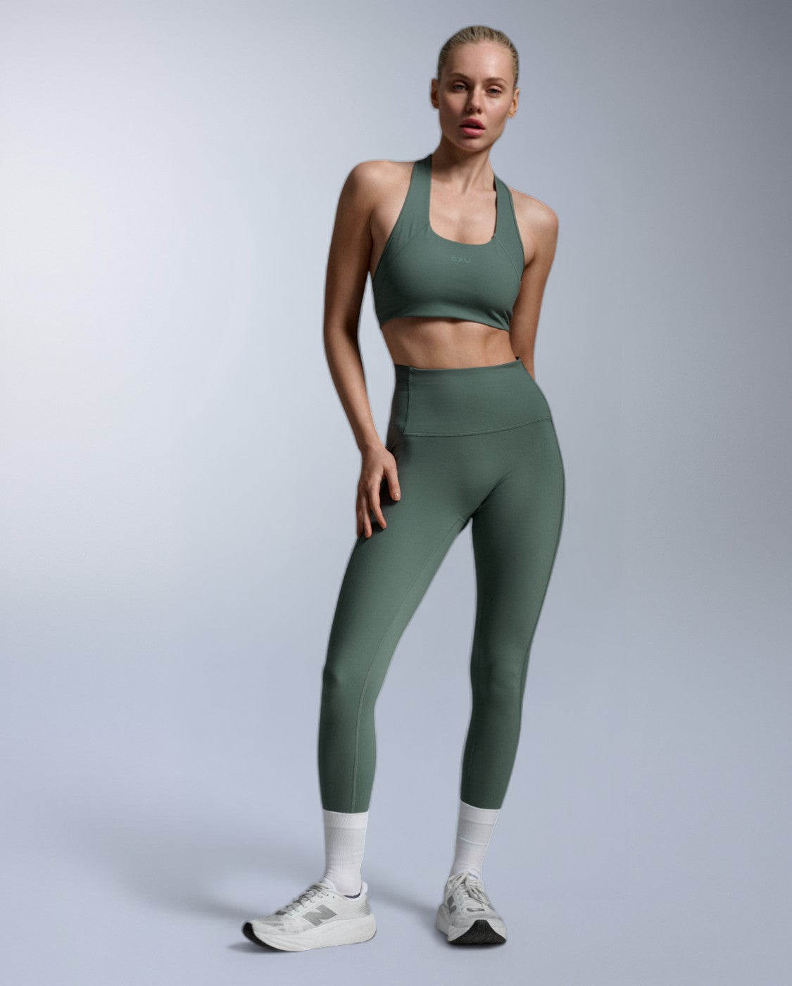 Form Racerback Medium Impact Bra, Olive Leaf/Olive Leaf