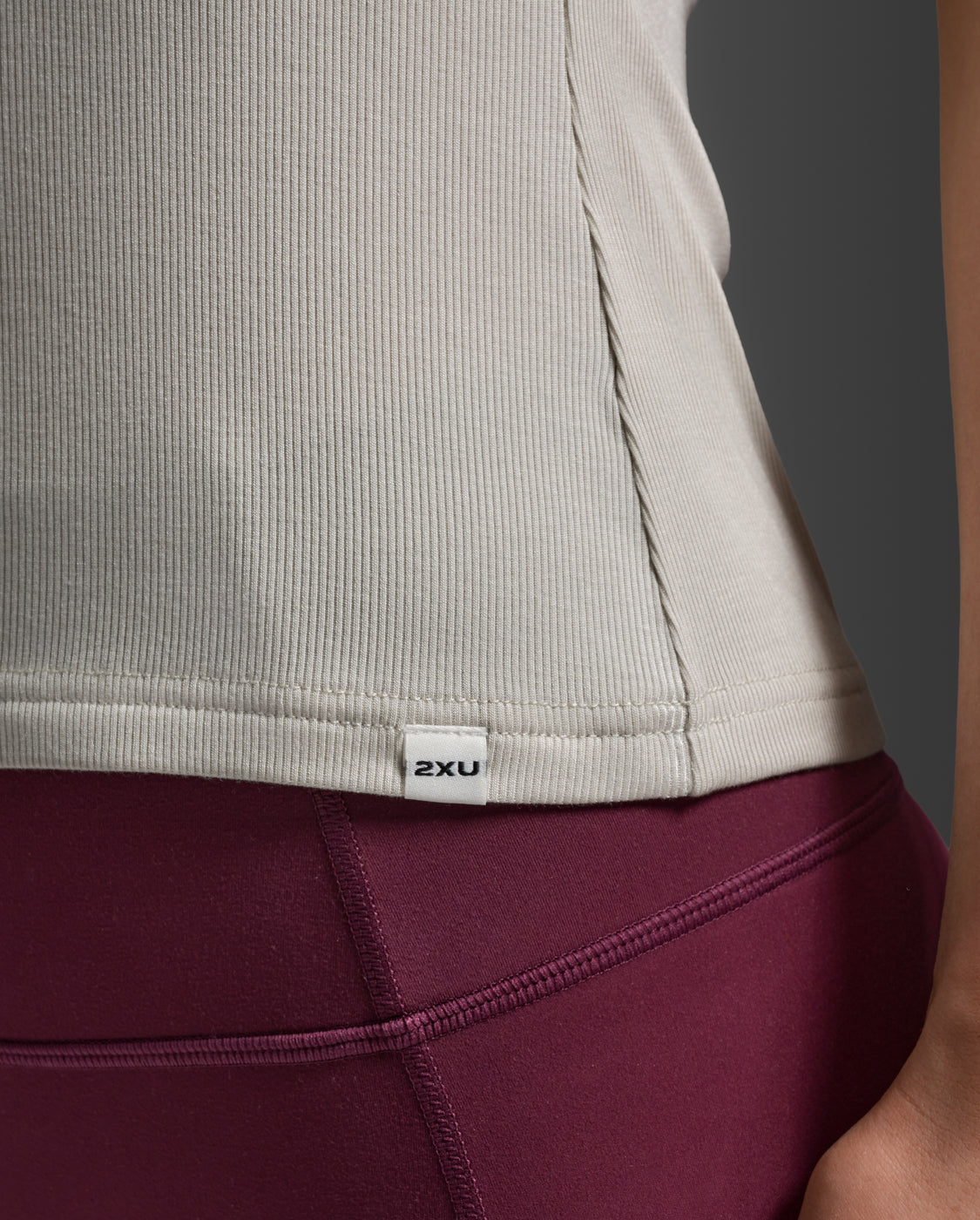 Fluid Modal Ribbed Tank, Moon/White