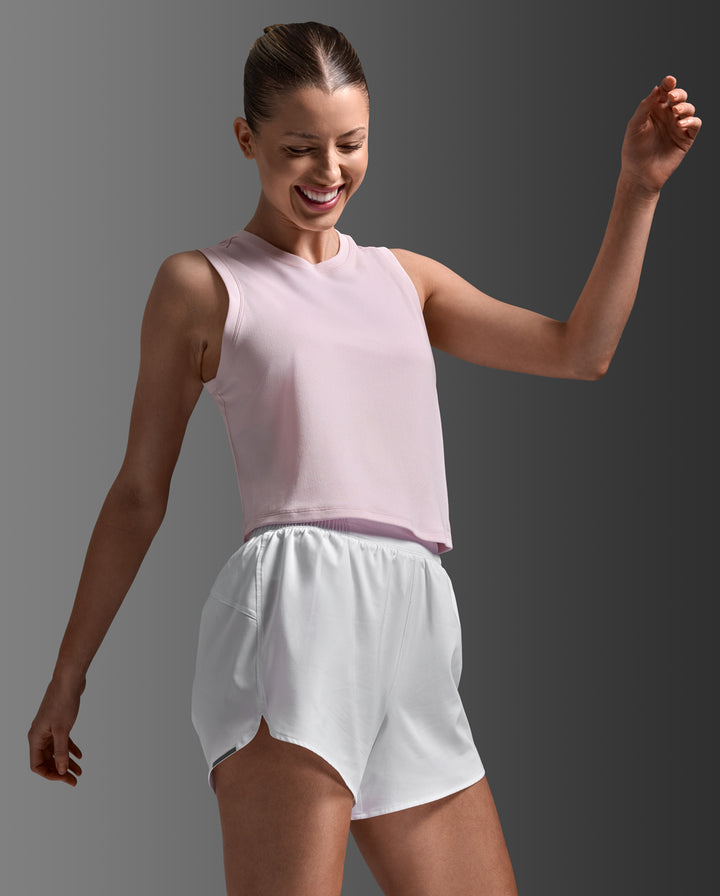 Aero Mesh Crop Tank, Pink Frost/Pink Frost Reflective