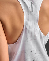 Light Speed React Crop Singlet, White/Silver Reflective