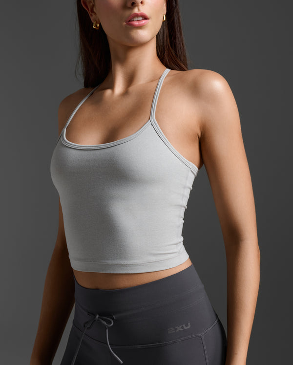 Flex Strappy Crop Tank, Harbor Mist/Harbor Mist