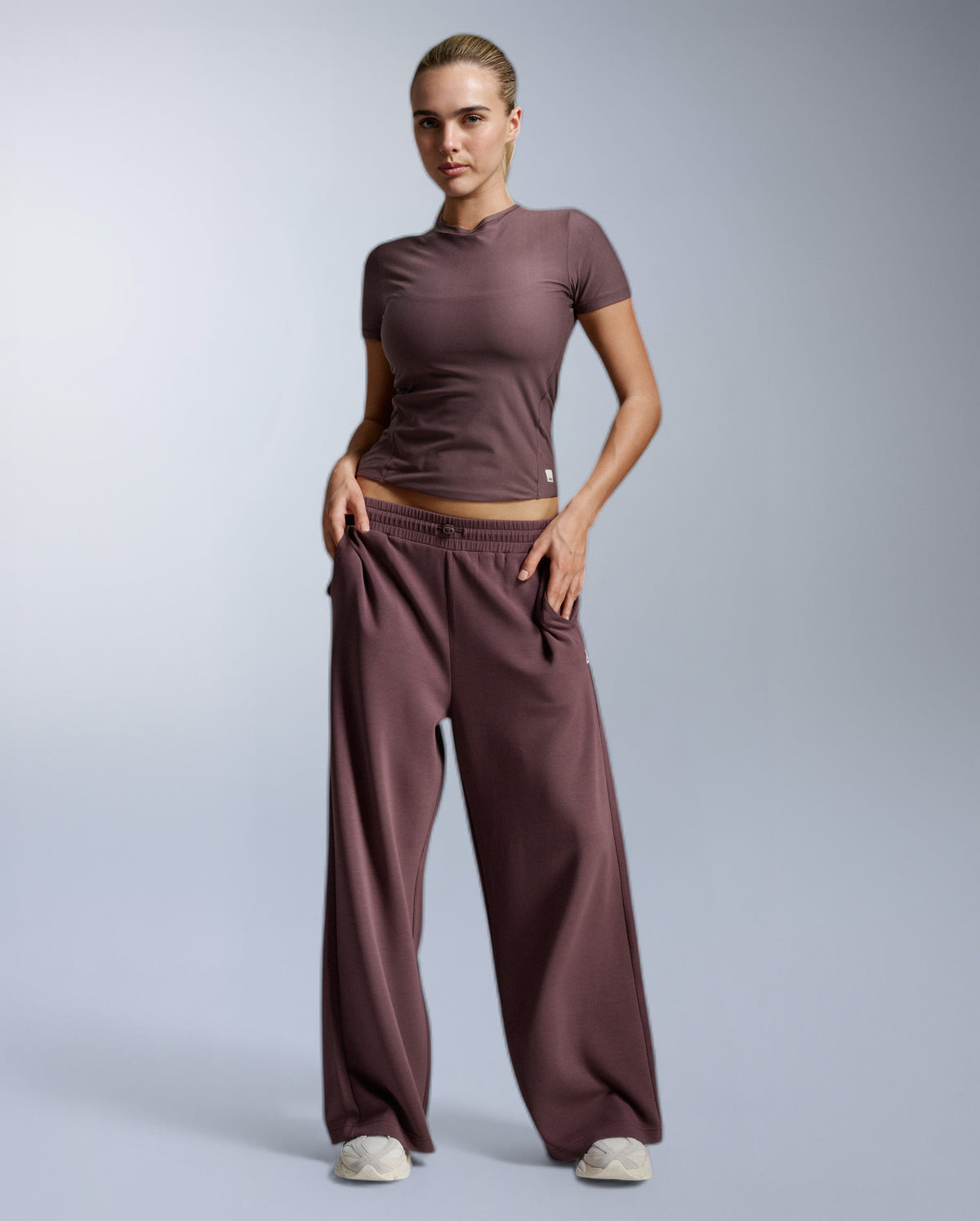 Wonderluxe Fitted Tee, Currant/Currant