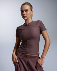 Wonderluxe Fitted Tee, Currant/Currant
