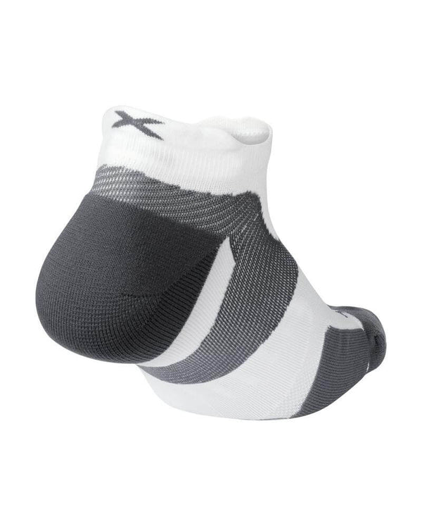 Vectr Cushion No Show Compression Socks, White/Grey
