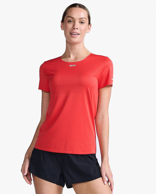 Light Speed Tech Tee, Poppy/Quartz Reflective