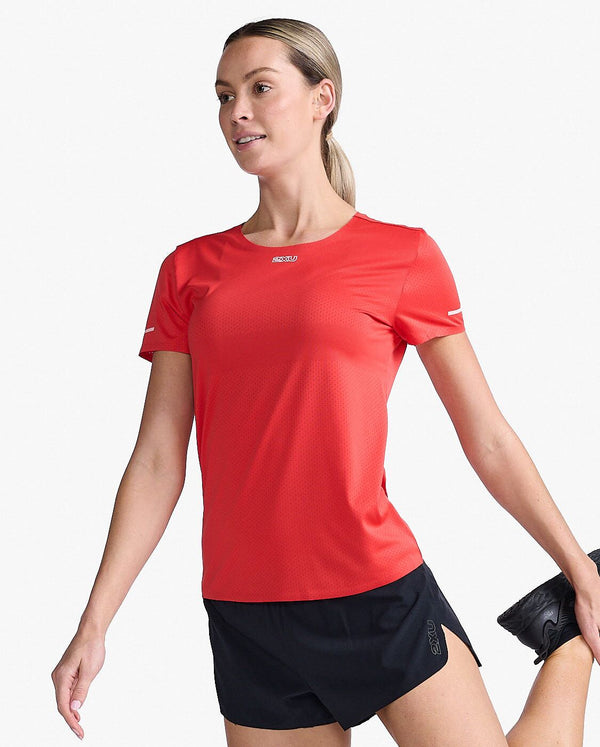 Light Speed Tech Tee, Poppy/Quartz Reflective