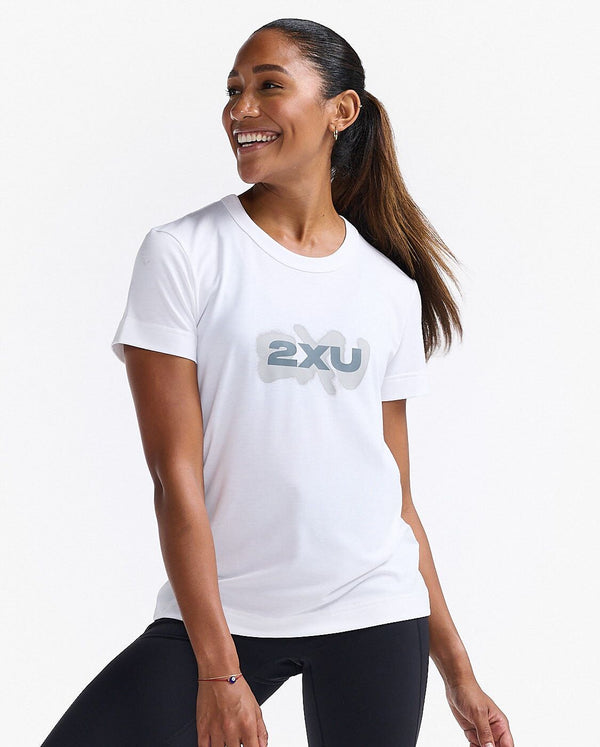 Form Tee, White/Harbor Mist